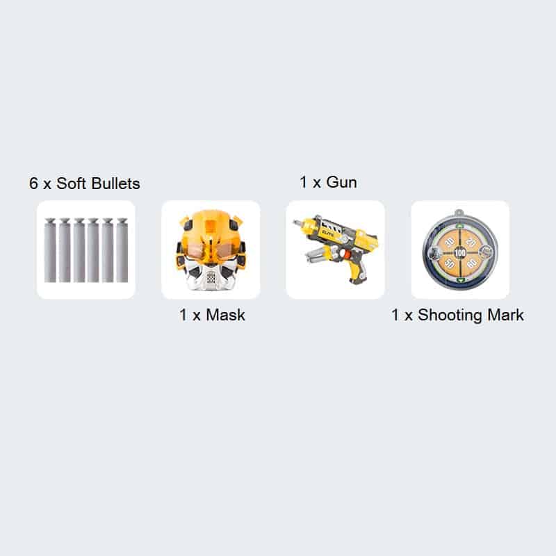 لعب ترانسفورمرز - سلاح رماية من الرغوة مع قناع وجه