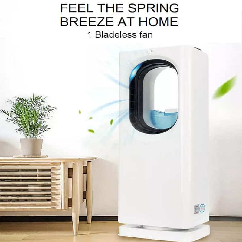 منقي ومرطب هواء Meier صغير متعدد الوظائف، مروحة بدون شفرات بجهاز تحكم عن بعد