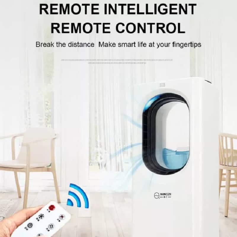 منقي ومرطب هواء Meier صغير متعدد الوظائف، مروحة بدون شفرات بجهاز تحكم عن بعد