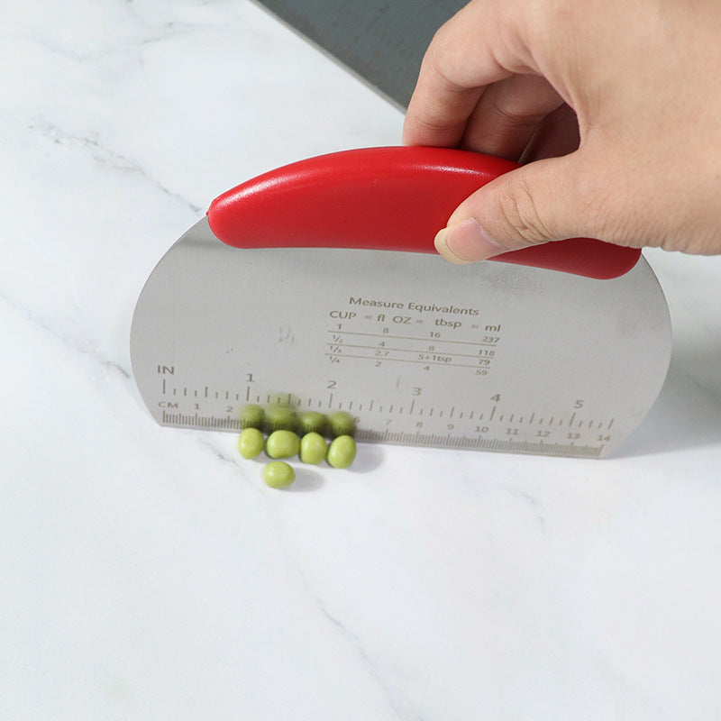 أدوات الخبز المصنوعة من الفولاذ المقاوم للصدأ، أداة تقطيع العجين نصف الدائرية، مكشطة الخبز