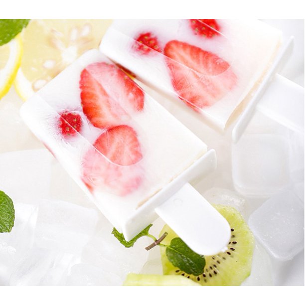 علبة أعواد آيس كريم 4 في 1 مع أعواد بلاستيكية فاخرة