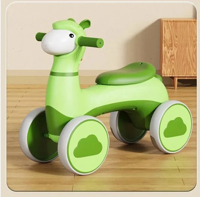 سيارة توازن للأطفال بأربع عجلات مع إضاءة وموسيقى
