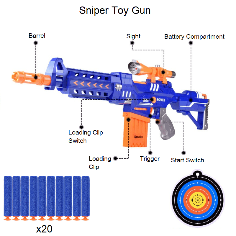 لعبة مسدس، رصاصة ناعمة مع إطلاق نار لمسافات طويلة