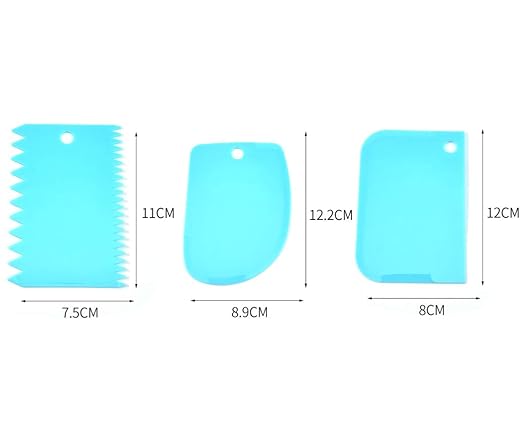 طقم مكشطة بلاستيكية للكيك مكون من 3 قطع متعددة الأغراض