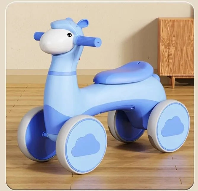 سيارة توازن للأطفال بأربع عجلات مع إضاءة وموسيقى