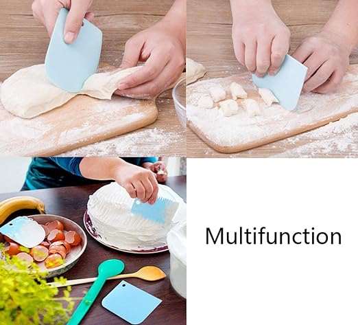 طقم مكشطة بلاستيكية للكيك مكون من 3 قطع متعددة الأغراض