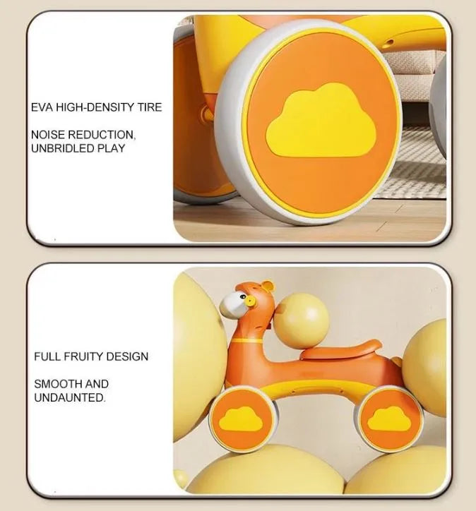 سيارة توازن للأطفال بأربع عجلات مع إضاءة وموسيقى