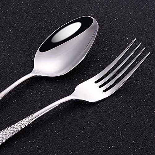 طقم أدوات مائدة فاخر من الفولاذ المقاوم للصدأ بمقبض ذهبي مكون من 4 قطع