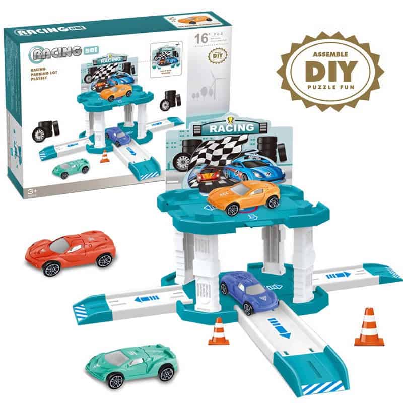 مجموعة ألعاب سيارات السباق للأطفال 16 قطعة، مجموعة ألعاب سيارات السباق