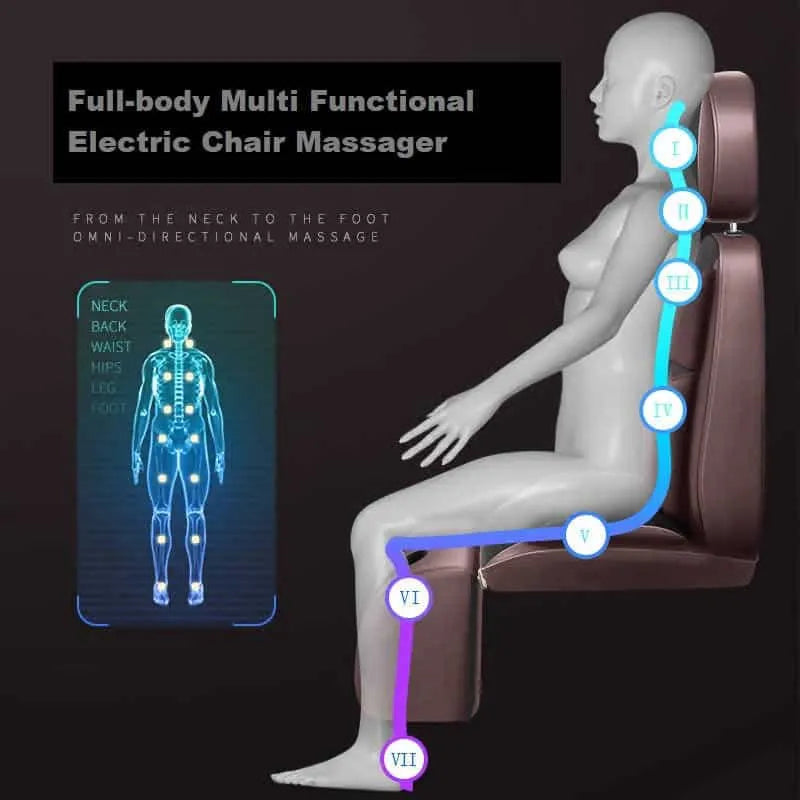 كرسي مساج كهربائي متعدد الوظائف للجسم بالكامل، كرسي مساج كهربائي