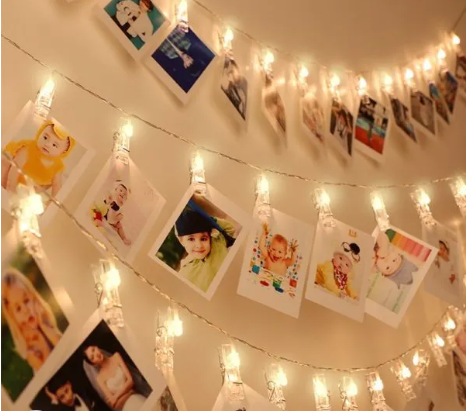 سلسلة مصابيح LED بمشبك للصور