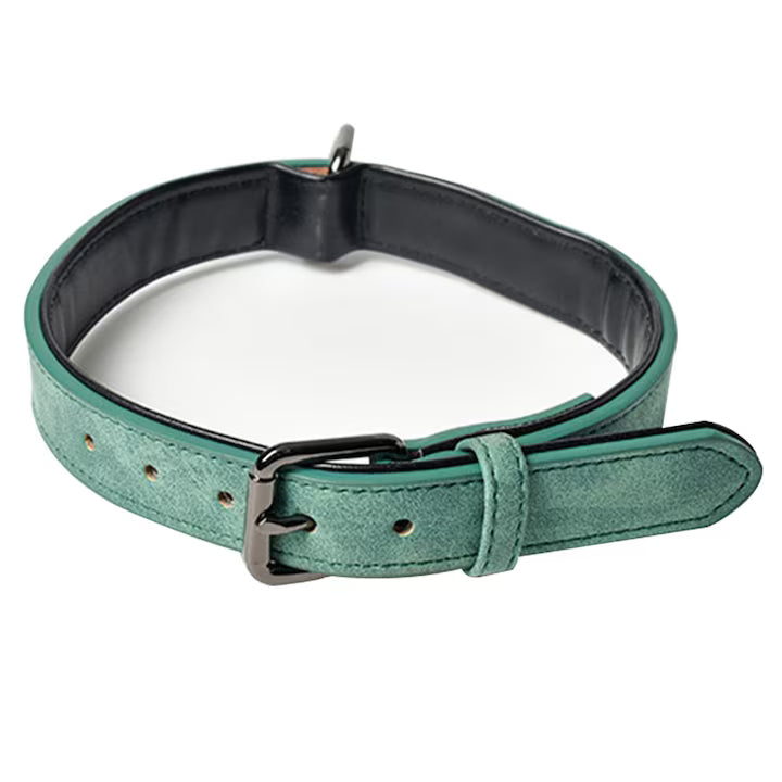 طوق من الجلد الناعم قوى للكلاب والجراء بإبزيم قابل للتعديل