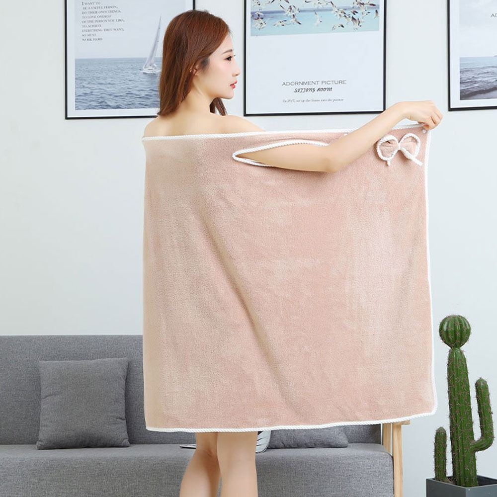 فوطة حمام ملفوفة متعددة الوظائف بتصميم جميل فائق الإمتصاص من المايكروفايبر الناعم قابلة للإرتداء بحمالات، ألياف دقيقة