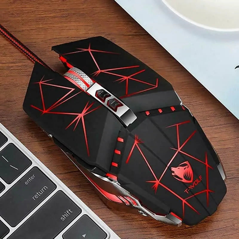 ماوس ألعاب Thunder Wolf V7 Macro للبرمجة، ماوس لألعاب الكمبيوتر