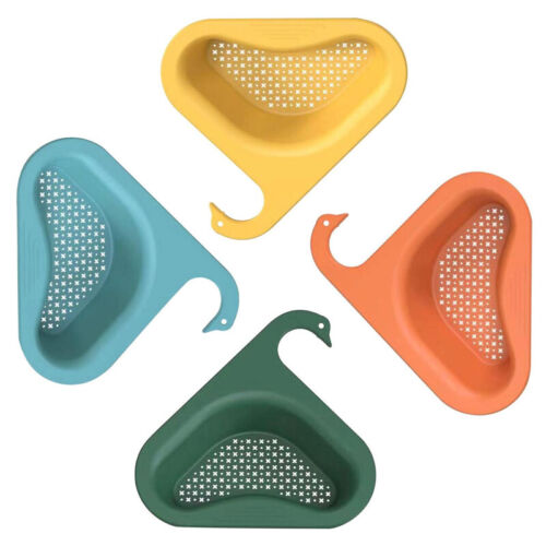 مصفاة على شكل بجعة برف مثلث يتم تعليقه على حنفية المطبخ