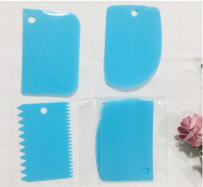 طقم مكشطة بلاستيكية للكيك مكون من 3 قطع متعددة الأغراض