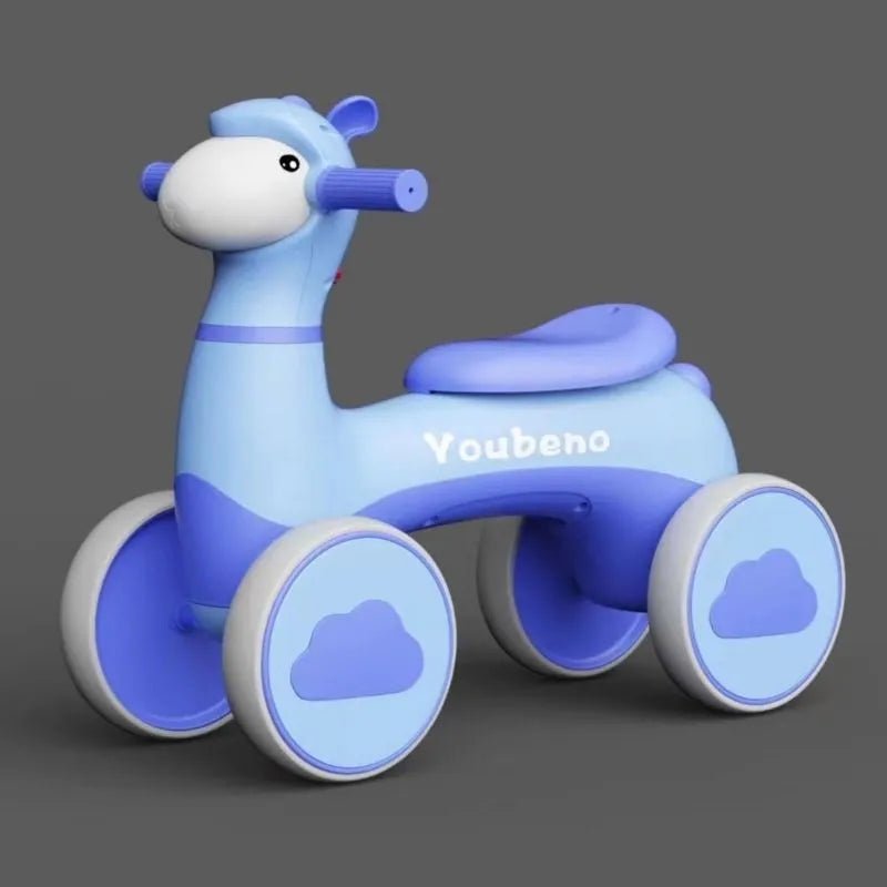 سيارة توازن للأطفال بأربع عجلات مع إضاءة وموسيقى