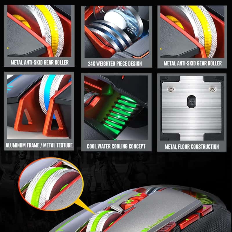 ماوس ألعاب Thunder Wolf V9 ماكرو للبرمجة، ماوس ألعاب بصري Thunder Wolf V9 لألعاب الكمبيوتر