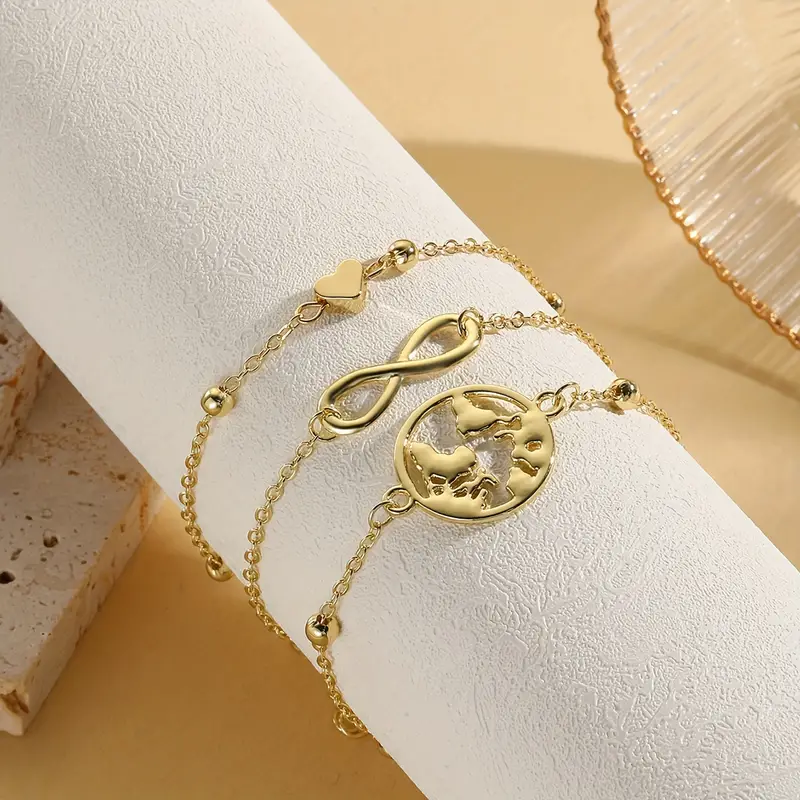 خلخال متعدد الطبقات بثلاث قطع بدلاية كريستال