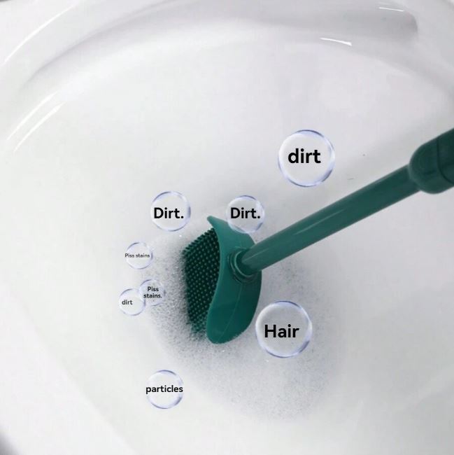 فرشاة تنظيف الحمام المنزلية، فرشاة تنظيف الحمام ذات الطراز الفاخر الخفيف لخدمات/محلات التنظيف التجارية فرشاة تواليت سيليكون مرنة لتنظيف الحمام