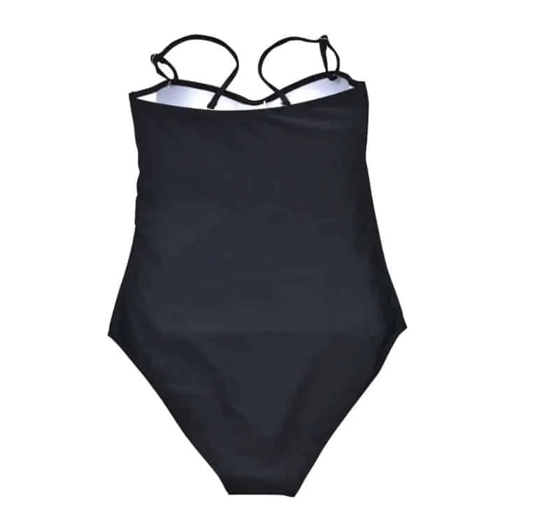 ملابس سباحة نسائية من قطعة واحدة بقصّة ضيقة وطبعة زهور مع حمالة صدر