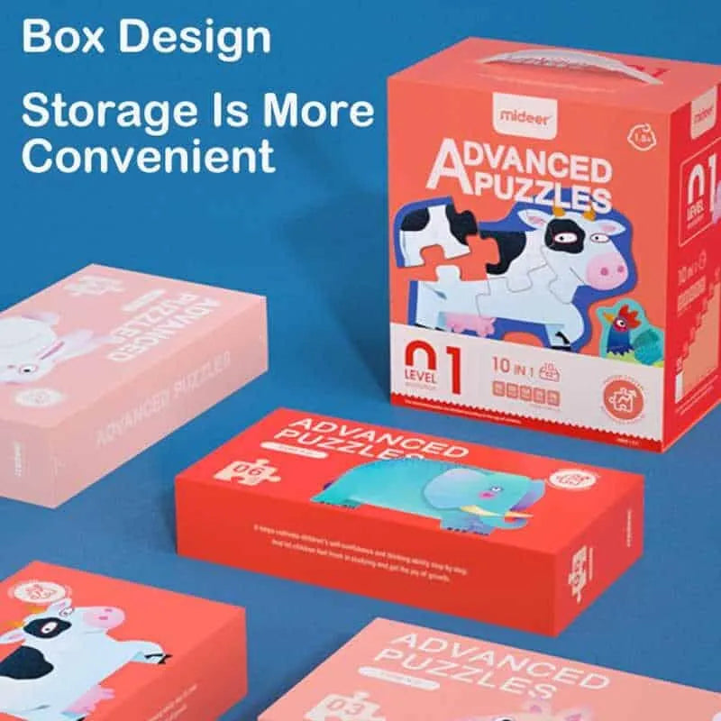 لغز تعليمي للأطفال 10 في 1، لغز تعليمي مبكر مناسب للأطفال فوق 1.5 سنة