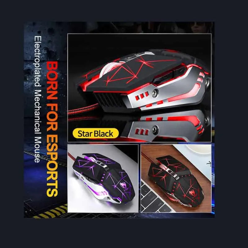 ماوس ألعاب Thunder Wolf V7 Macro للبرمجة، ماوس لألعاب الكمبيوتر