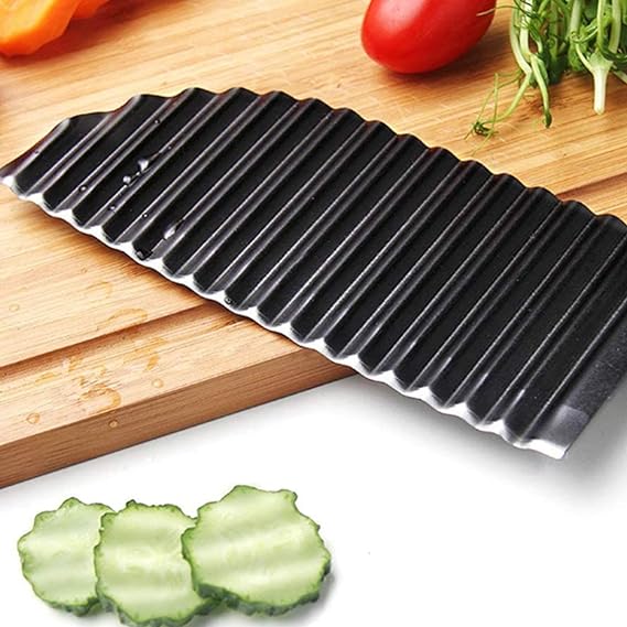 طقم سكاكين بطاطس ستانلس ستيل مكون من 2 سكين مموجتين ومقشرة، طقم 3قطع